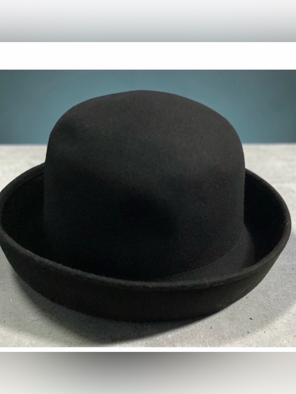 Daniele Meucci Black 100% Wool Bowler Cloche Hat Made in Italy